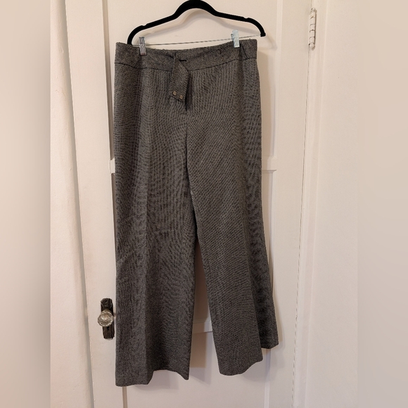 LOFT Pants - LOFT Black Brown and White Patterned Wide Leg Pants